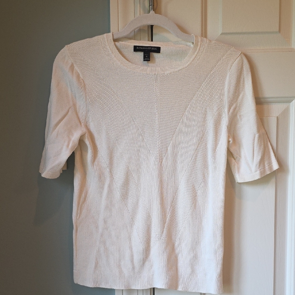 Banana Republic Cream Knit Top